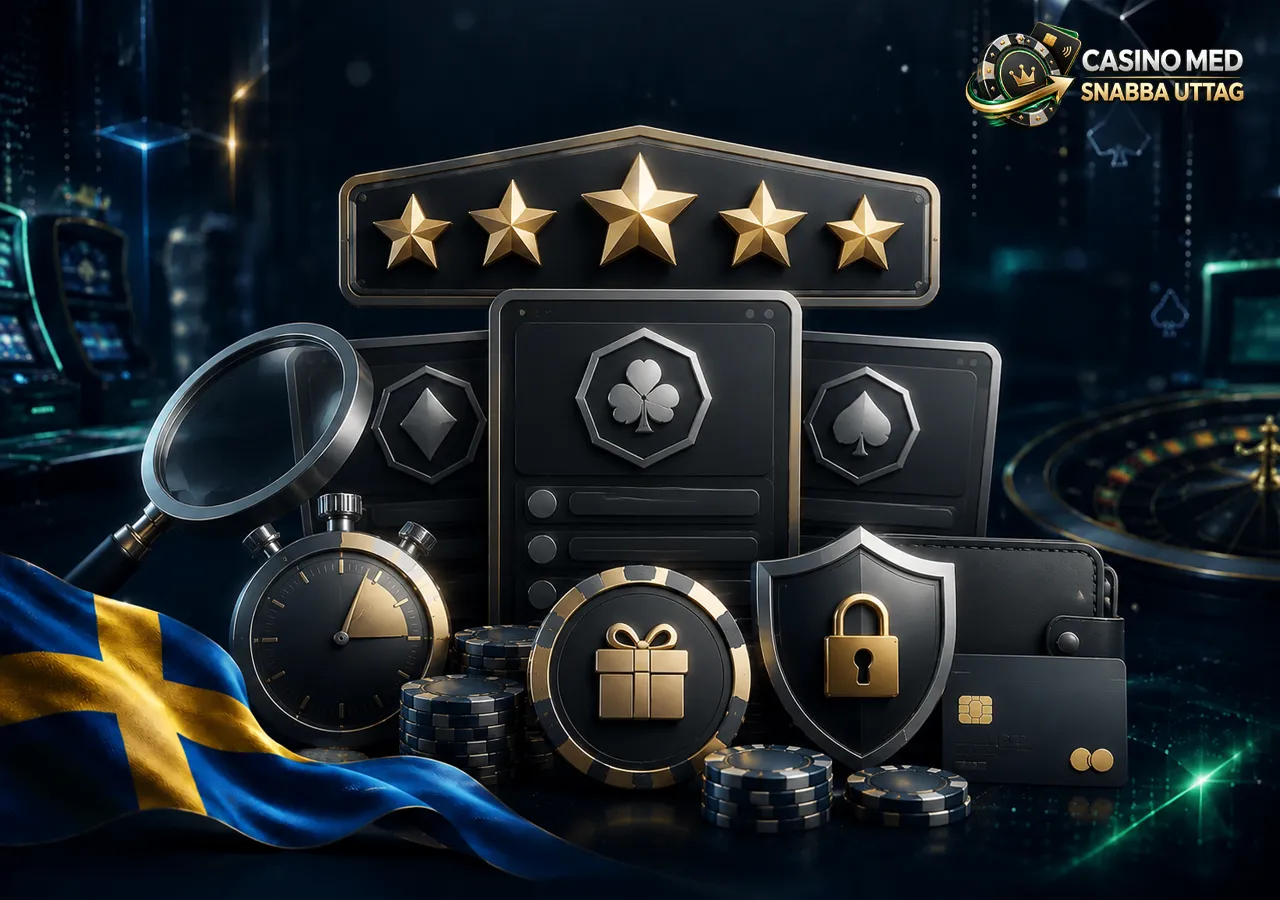 Recensioner av snabbbetalande casinon med betyg, analys och detaljer kring uttag